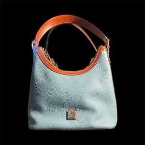 Dooney & Bourke Sky Blue and Tan Hobo Bag